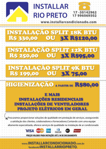 Instalação de ar condicionado em Rio Preto é na Installar Rio Preto.